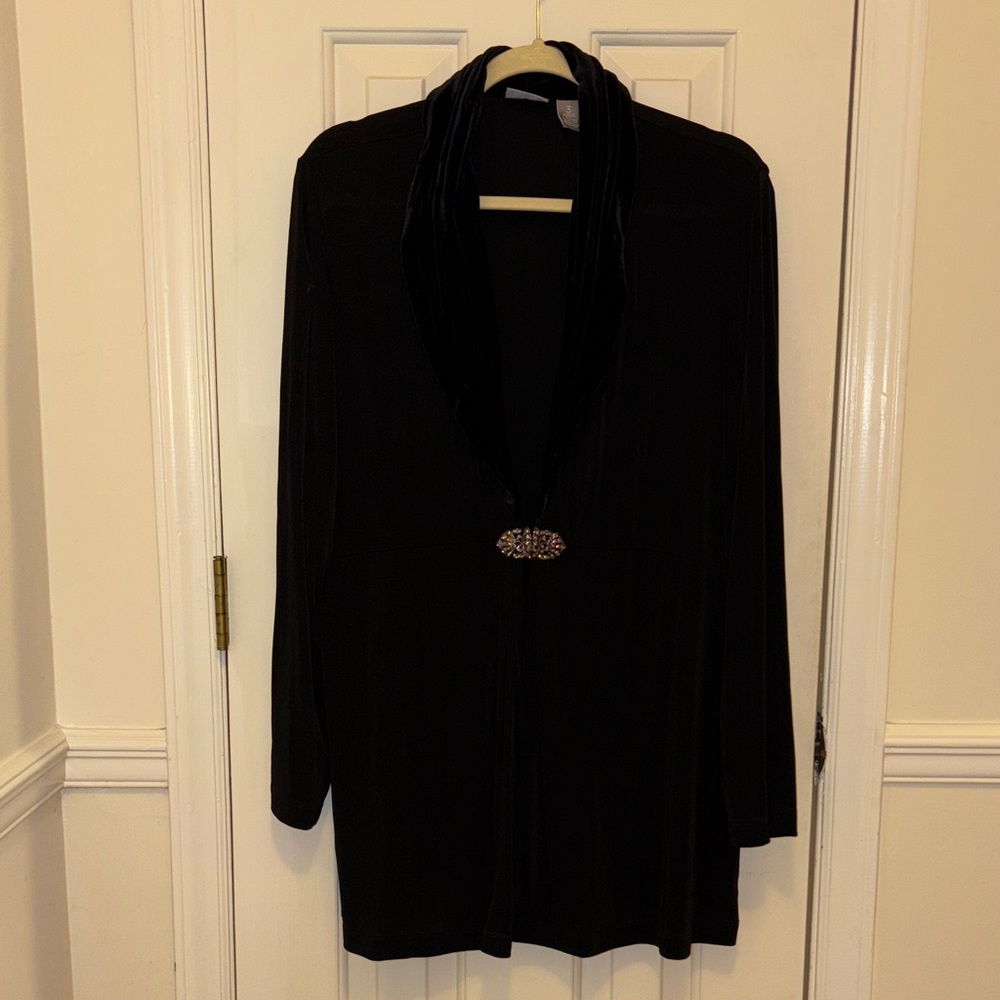 Elegant Black Blazer with Velvet Collar